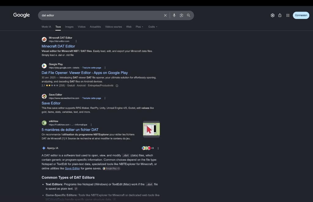 Minecraft DAT Editor screenshot 2